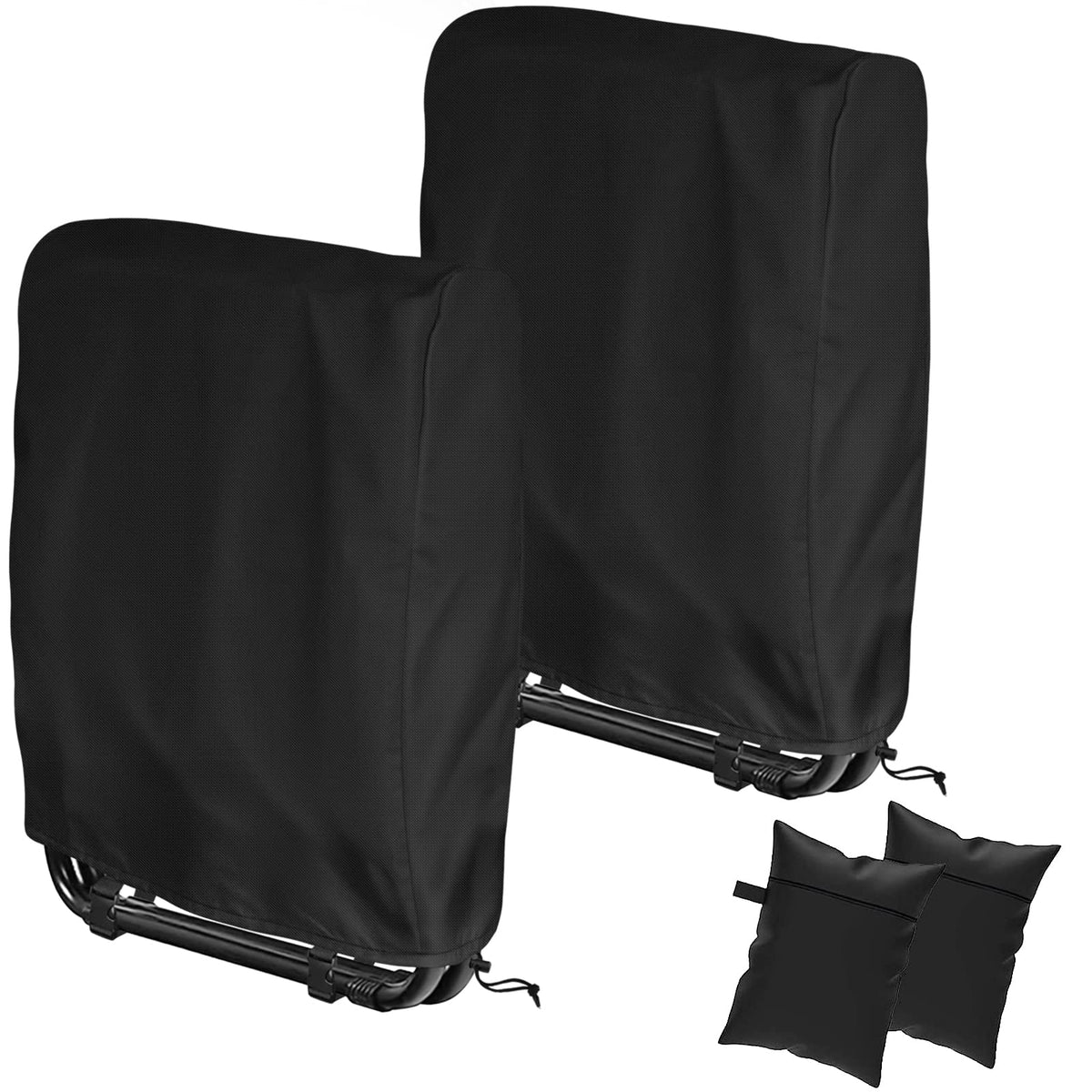 Kovshuiwe Outdoor Zero Gravity Folding Chair Cover Waterproof, Folding Chair Storage Covers All Weather,Zero Gravity Chair Cover With Storage Bag (2 Pcs-110X74X22Cm)