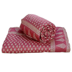 Stylish Jaipuri 2 Piece Cotton Double Bed Comforter Set  Maroon