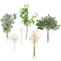 Ling's Moment Artificial Greenery Stems Box Set, 42pcs with 6 Kinds of Faux Greenery Picks for DIY Bridal Bouquets Wedding Flora
