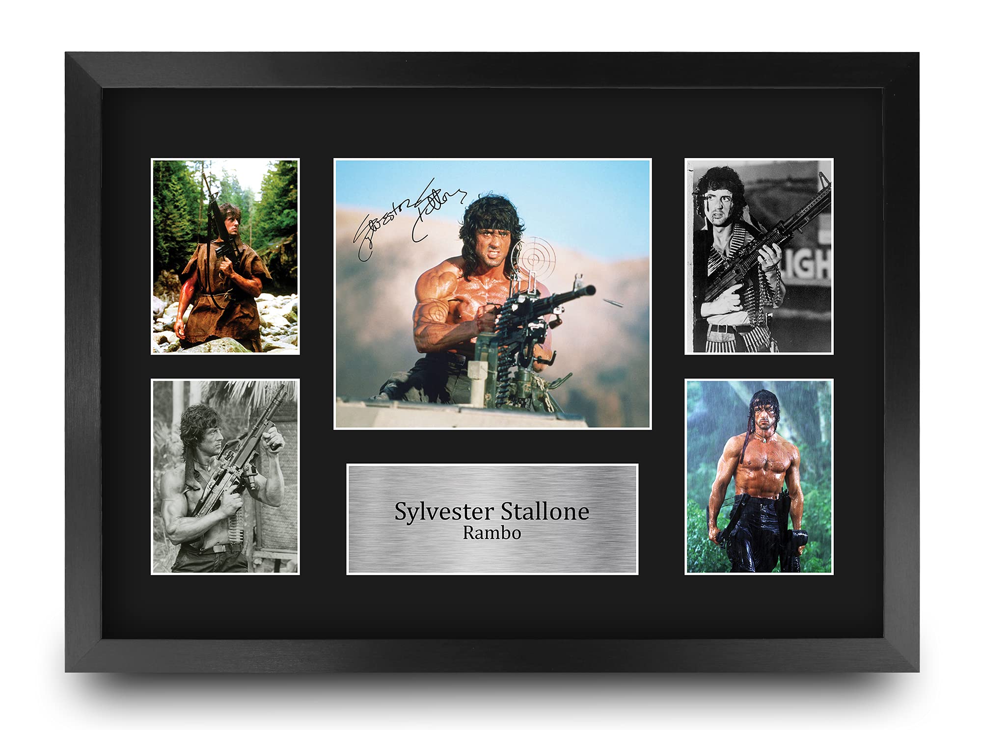 HWC Trading Sylvester Stallone Rambo 16 x 12 inch (A3) Printed Gifts Signed Autograph Picture Display for Movie Memorabilia Fans