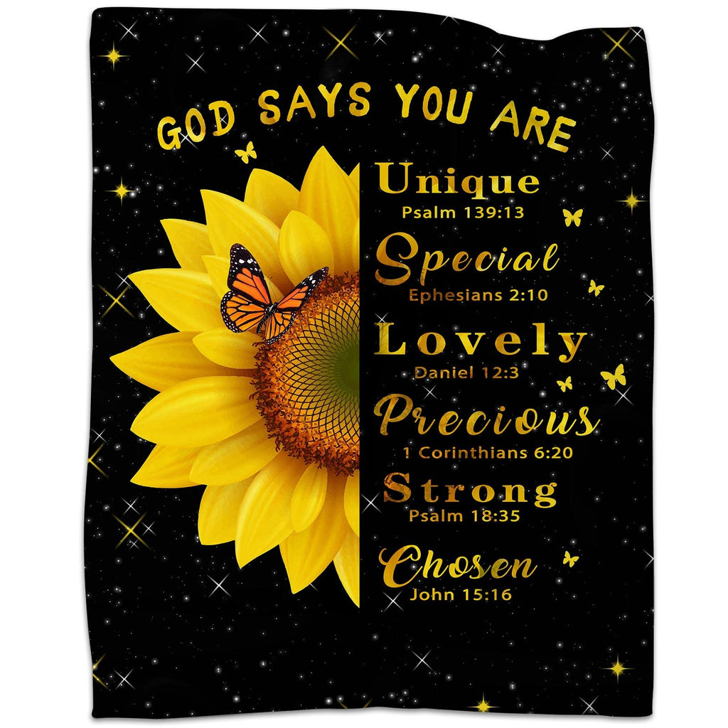 Sunflower Throw Blanket For Women Christian Religious Gifts Soft Sunflower Blanket Throw God Say You Are Bible Verse Gift For Wo