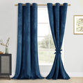 DWCN Velvet Curtain Panels - Grommet Top Tieable Thermal Insulated Window Treatment Set Home Decor Modern Blackout Curtains for 