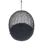 Modway Hide Wicker Rattan Sunbrella® Fabric Outdoor Patio Swing Chair With Hanging Steel Chain In Gray Navy