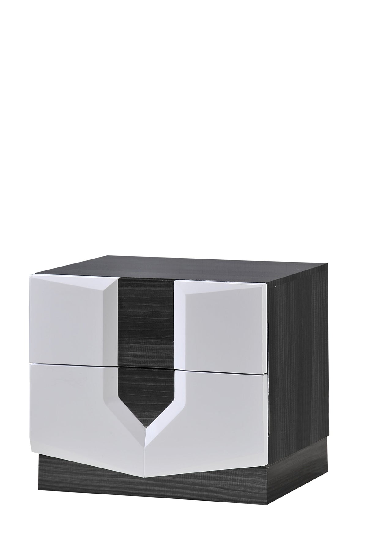 Global Furniture Hudson Nightstand, Zebra Grey And White