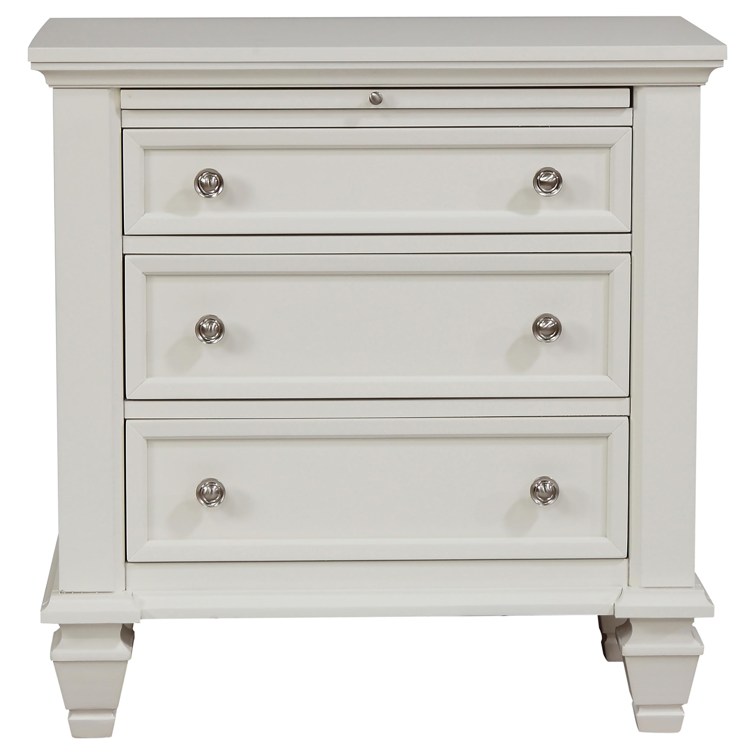Coaster Home Furnishings Sandy Beach Coastal Wood 3-Drawer Bedroom Nightstand Bedside Table Organizer Unit Cream White 201302