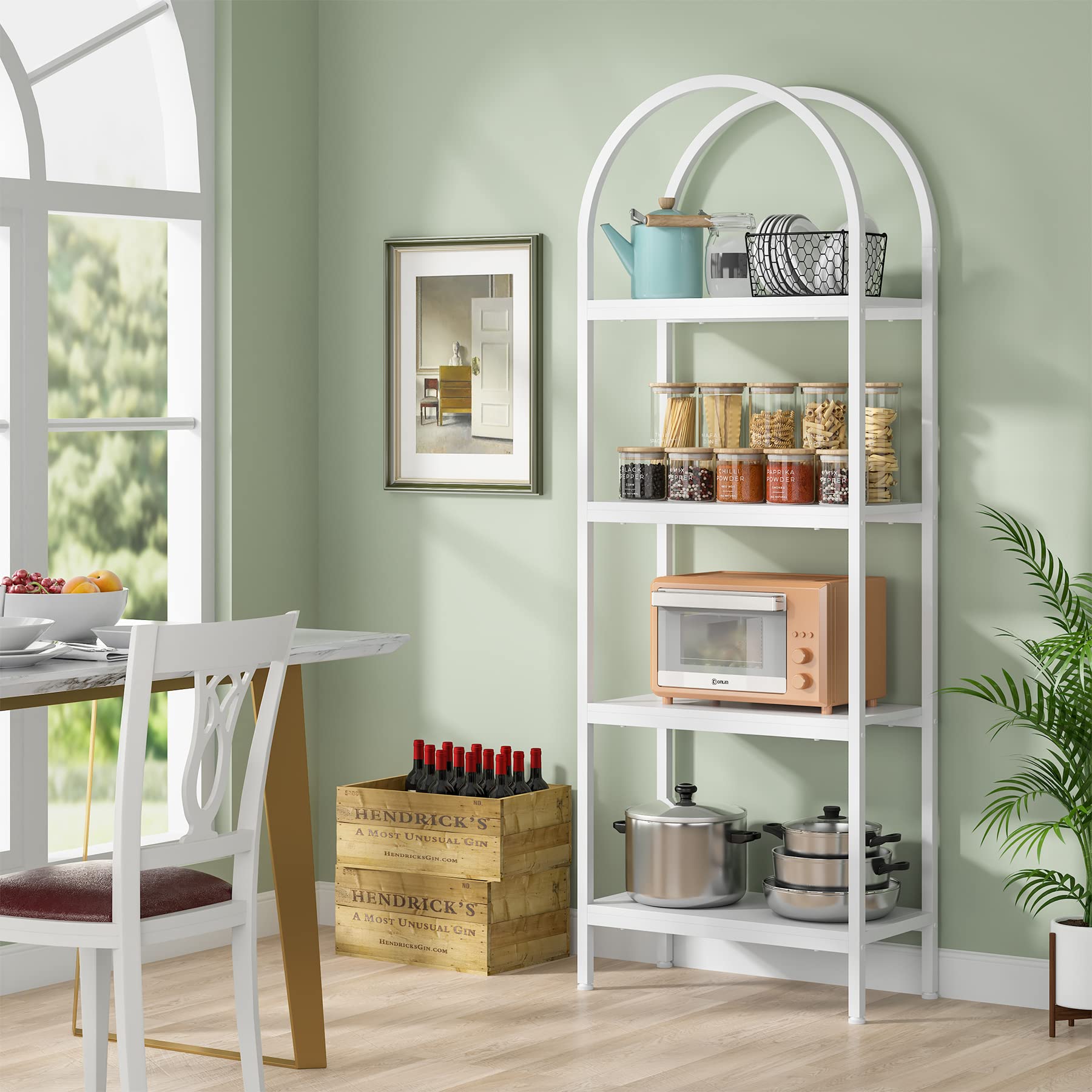 Tribesigns 4-Tier Open Bookshelf, 70.8' Industrial Wood Bookcase Storage Shelves With Metal Frame, Freestanding Display Rack Tall Shelving Unit For Office, Bedroom, Living Room (White, 1Pc)