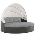Modway EEI1986 Sojourn Outdoor Patio Sunbrella Sectional Daybed with Canopy in Canvas Gray