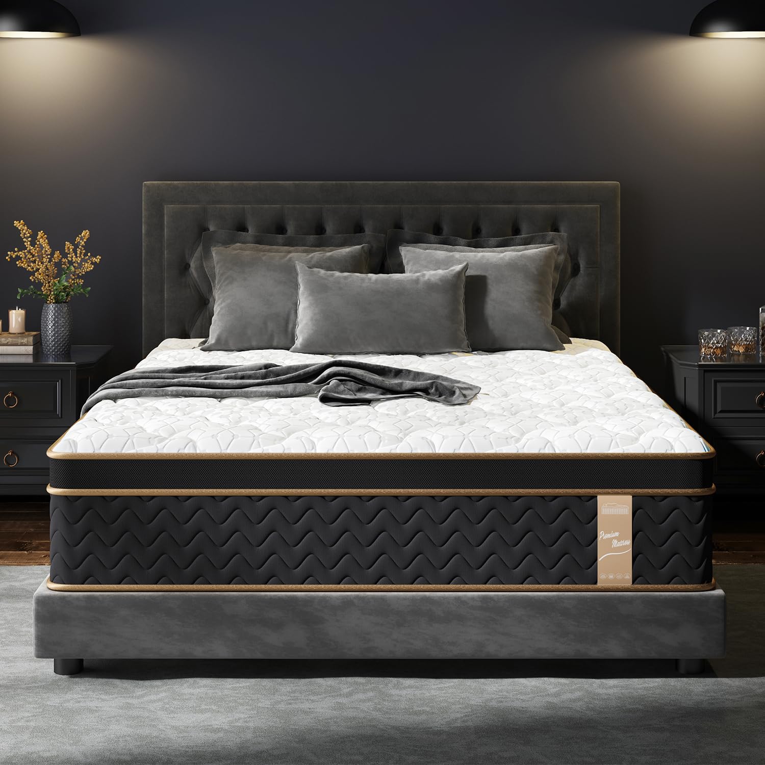 FP FLEXPEDIC Twin Mattress, 10 Inch Hybrid Mattress in a Box, Fiberglass-Free Individual Pocket Spring-Motion Isolation-Extra Ed