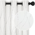 Deconovo 50% Room Darkening Grommet Curtains, Wave Line With Dots Foil Print Blackout Curtains, 84 Inches Long 2 Panels Curtains