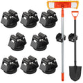 MUTUACTOR Magnetic Broom Holders,8PCS Anti-Slip Magnetic Mount Storage Broom Holder with Rubber Grippers, 12lbs Heavy Duty Magne