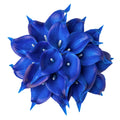 DuHouse 20Pcs Artificial Calla Lily Flower Real Touch Latex Flowers for DIY Wedding Bouquet Party Home Decor (Klein Blue)