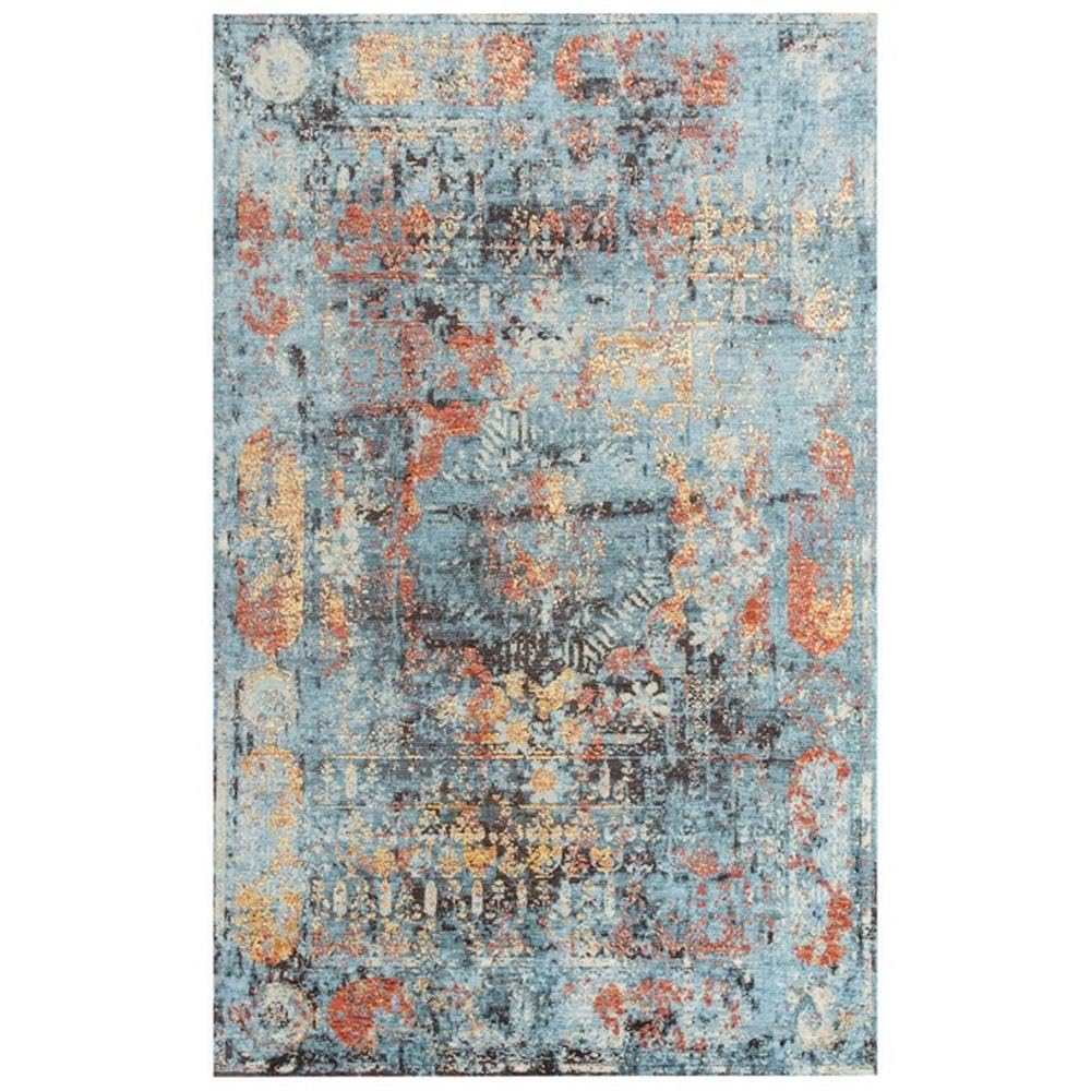 Rizzy Home Alora Decor Alure 5' X 8' Abstract Blue/Copper/Beige Hybrid Area Rug