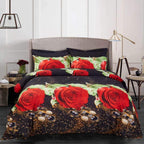 Dolce Mela Dm707Q Duvet Cover Set, Brown Red