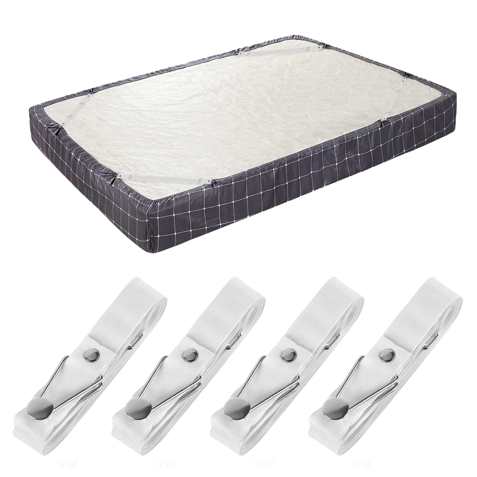 Bed Sheet Holder Straps- Adjustable Fitted Sheet Clips Bed Sheet Fastener Suspenders Elastic Gripper Holder Used for Bed Sheets,