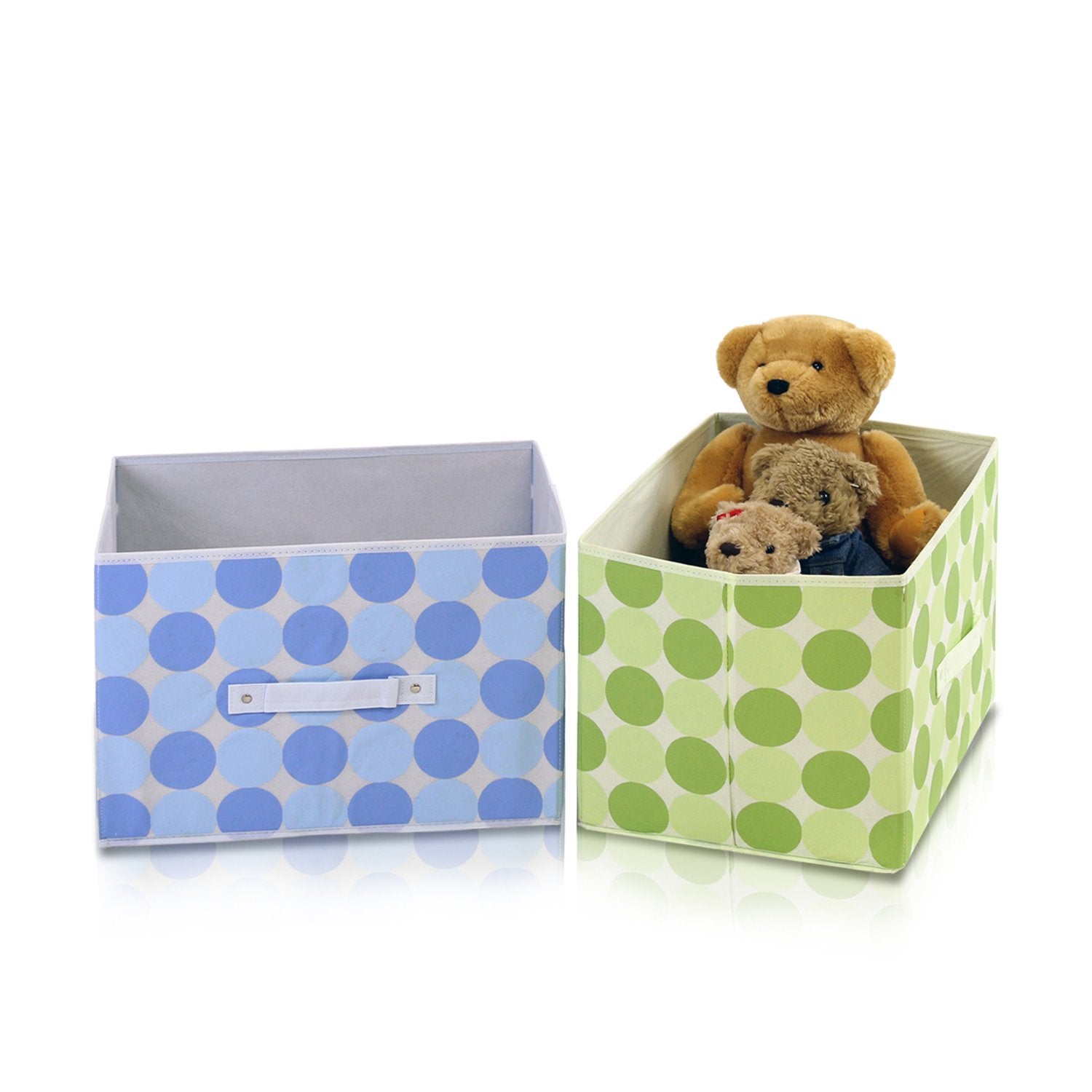 Furinno Laci 11144Gr Non-Woven Fabric Soft Storage Organizer, Dot Design, Green