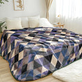 MAXNAP Cloudrest  Blue Triangle Pattern AllWeather AC Blanket for Double Bed  300 GSM Ultra Soft, Lightweight & Breathable  