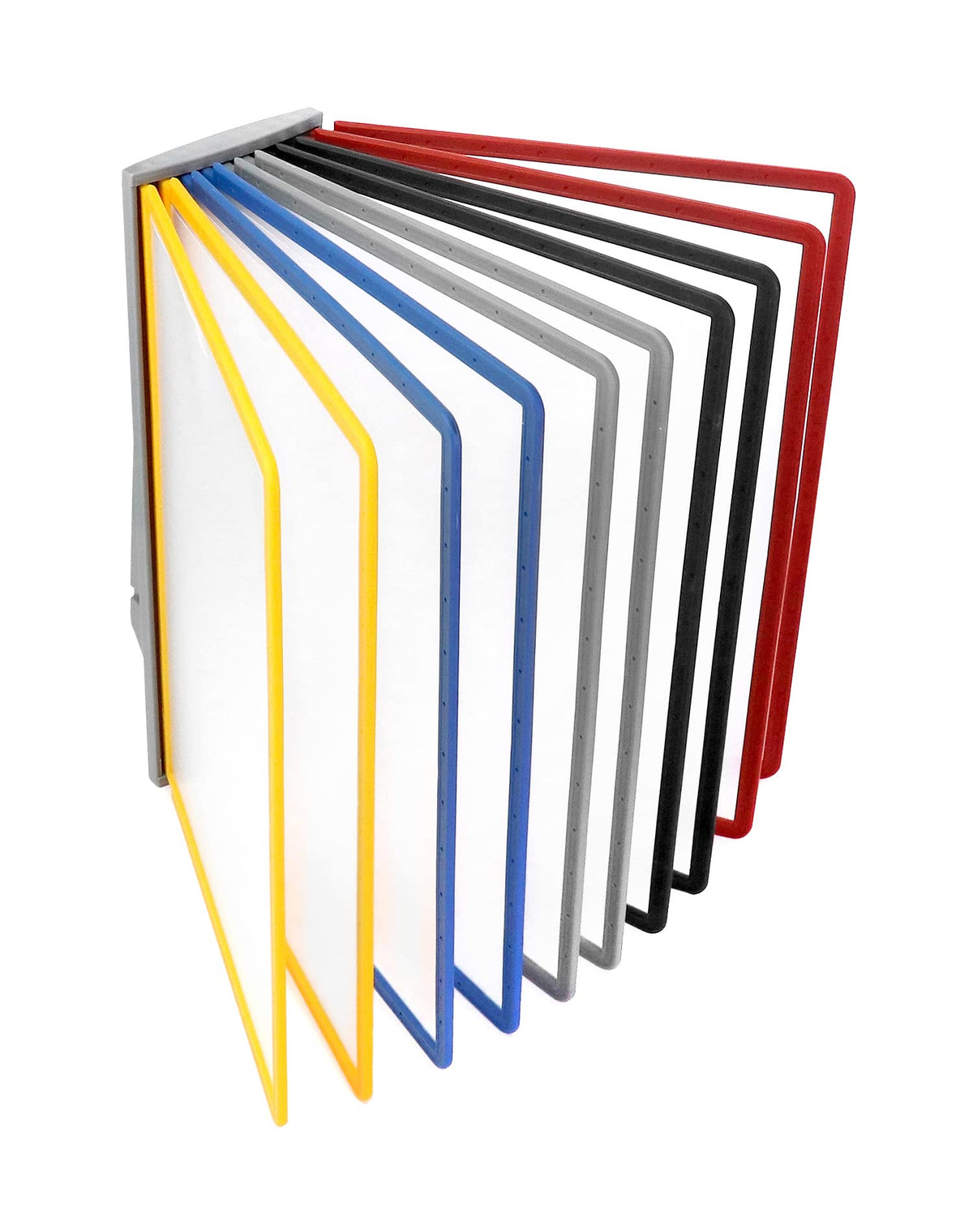 QWORK Wall Mounted Reference System with 10 Assorted Double-Sided A4 Letter-Size Panels, Easy-Read Angled Bracket, Document Prot