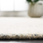 Safavieh Abstract Collection Area Rug - 6' X 9', Ivory & Blue, Handmade Wool, Ideal For High Traffic Areas In Living Room, Bedro