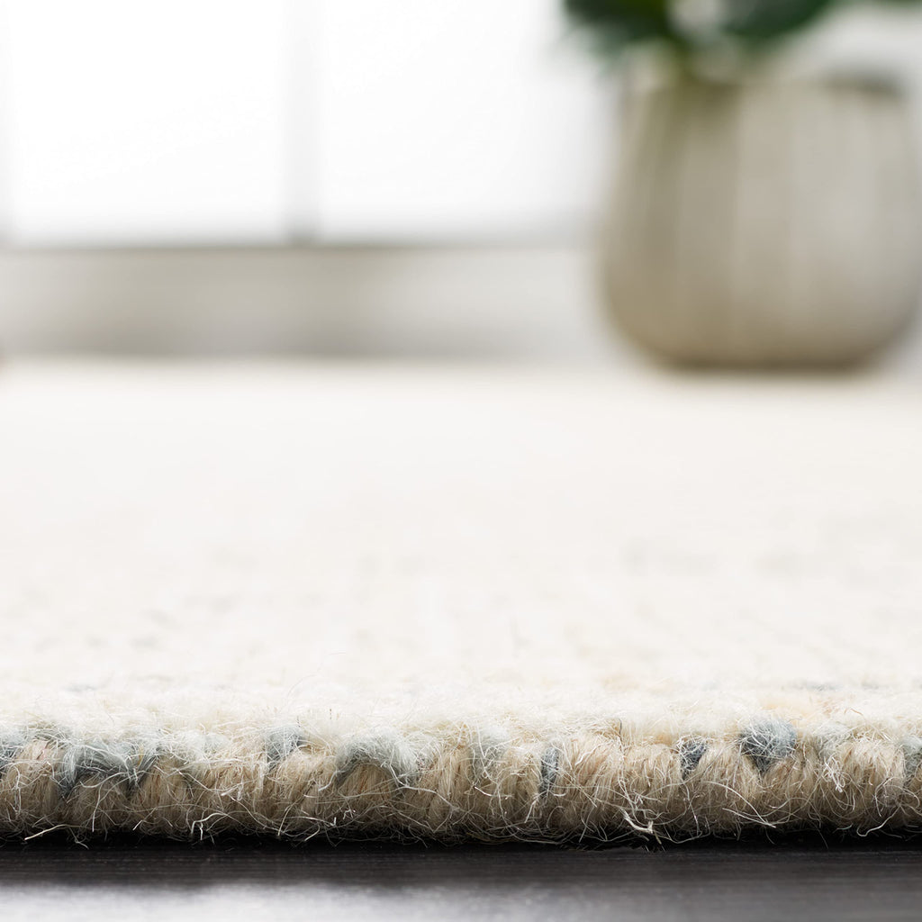 Safavieh Abstract Collection Area Rug - 9' X 12', Ivory & Blue, Handmade Wool, Ideal For High Traffic Areas In Living Room, Bedr