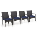 Sophia & William Patio Chairs Set Of 4, 4 Pcs All-Weather Rattan Outdoor Dining Chairs, Lightweight Wicker Dining Chairs With Se