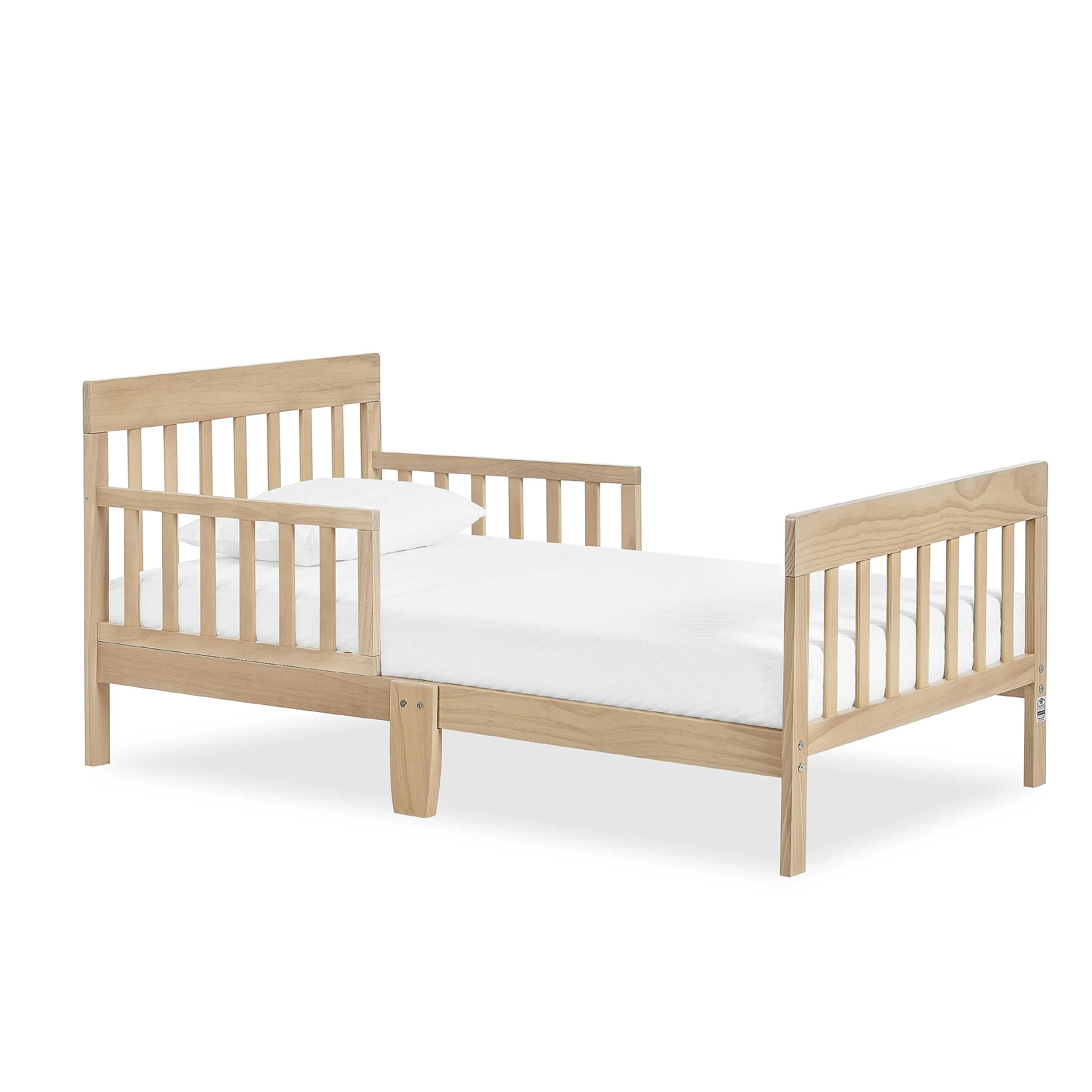 Dream On Me Finn Toddler Bed in Vintage White Oak, Greenguard Gold and JPMA Certified, Non-Toxic Finish, Made of Sustainable New