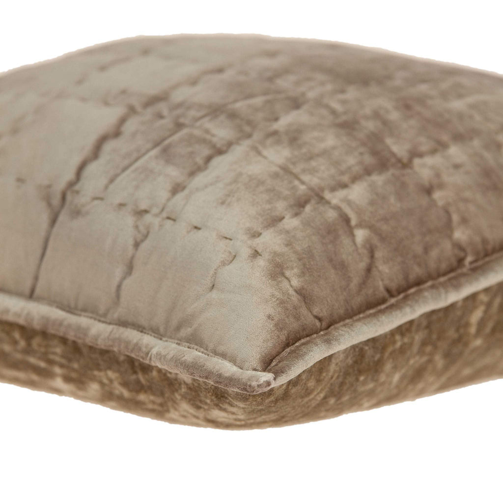 HomeRoots 50% Cotton, 50% Viscose 20' x 7' x 20' Transitional Taupe Solid Quilted Pillow Cover with Poly Insert