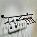 FURVOKIA Industrial Pipe Wall Mounted Clothes Hanging Shelves System,Metal Clothing Towel Rack,Garment Rack Display,Closet Organ