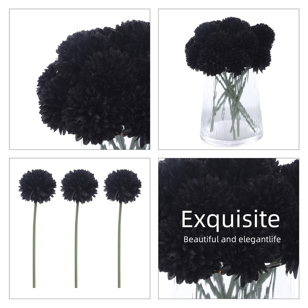 Kimura'S Cabin Fake Flowers 15Pcs Artificial Silk Hydrangea Chrysanthemum Ball Flowers Bouquets For Home Dining Table Core Party