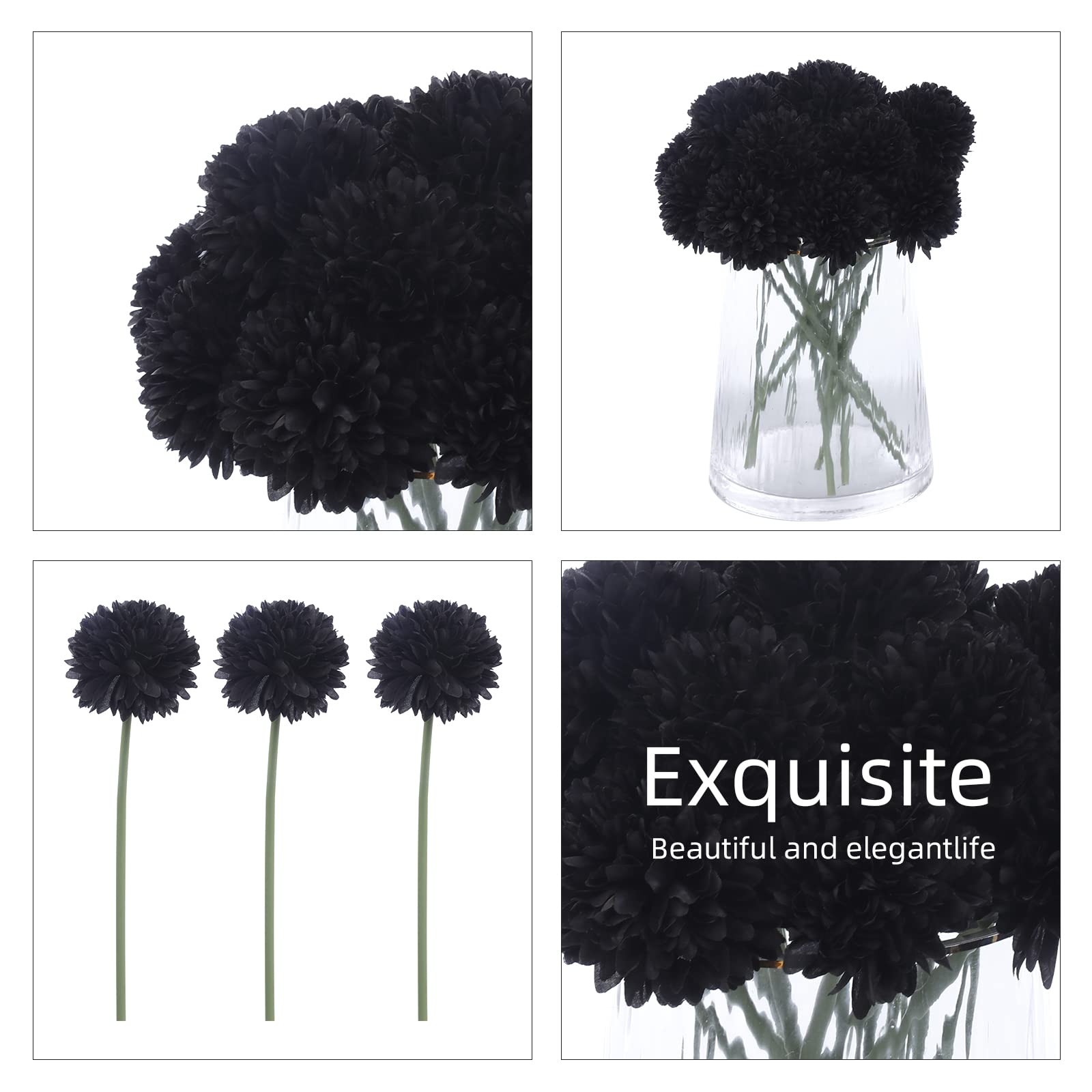 Kimura'S Cabin Fake Flowers 15Pcs Artificial Silk Hydrangea Chrysanthemum Ball Flowers Bouquets For Home Dining Table Core Party