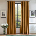 Lazzzy Velvet Glod Brown Curtains 96 Inches Long Thermal Insulated Drapes For Bedroom Living Room Darkening Window Treatments Rod Pocket 2 Panels, W42 X L96