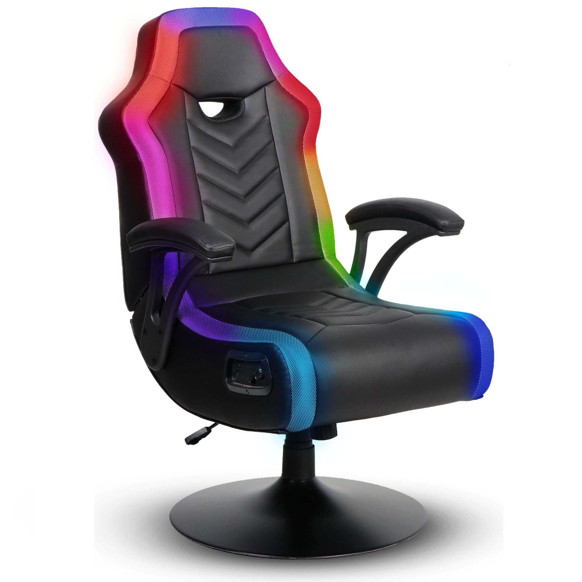X Rocker Prism RGB 2.1 Pedestal Chair - RGB Lighting for Ambiance - Immersive Audio with Speakers & Subwoofer - Ergonomic Design