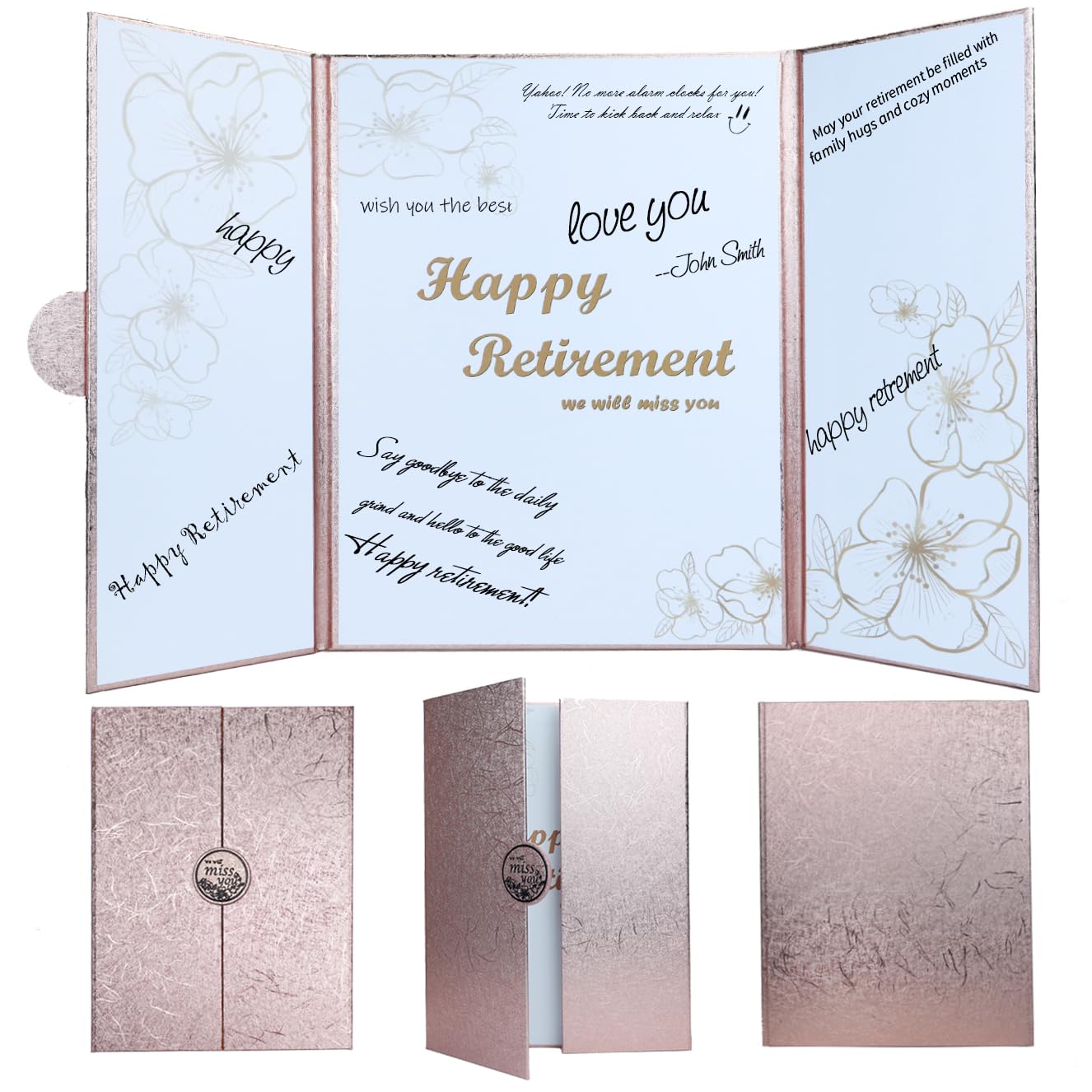 Retirement Party Decorations, Pink Retirement Guest Book Alternative, Large Retirement Card for Woman Man, Happy Retirement Gift