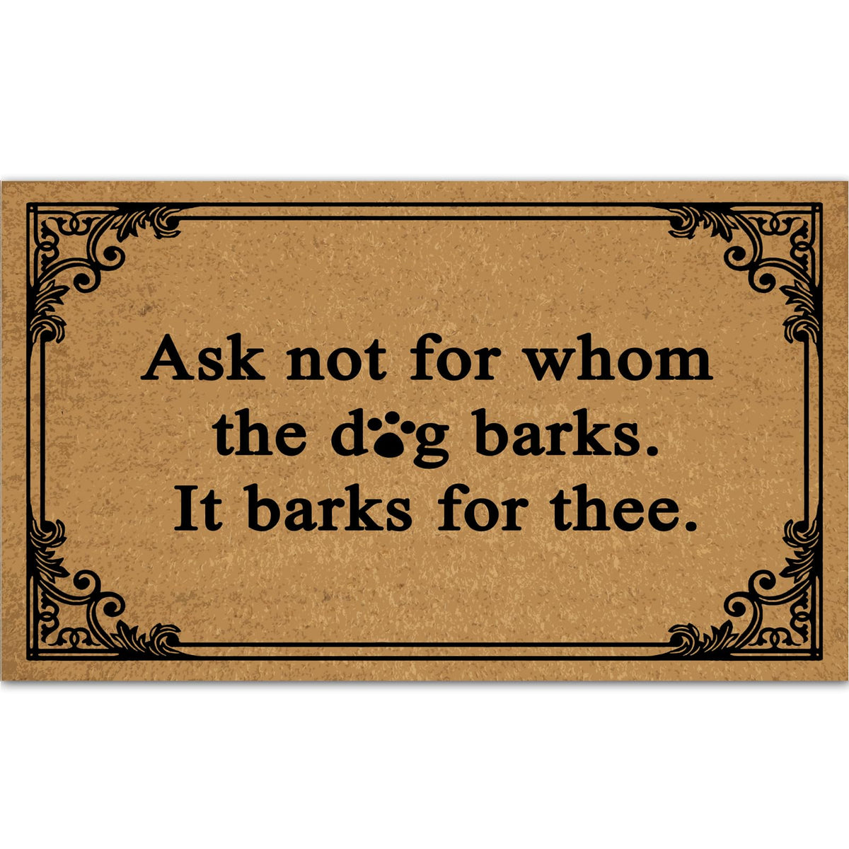 Ayatow Welcome Large Summer Front Door Mat Outdoor Entrance Funny, Ask Not For Whom The Dog Barks It Barks For Thee Dog Merry Ch
