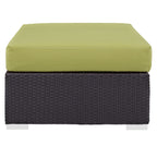 Modway Convene Wicker Rattan Outdoor Patio Rectangle Ottoman in Espresso Peridot