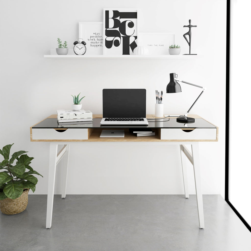 Techni Mobili Compact Multiple Storage Computer Desk, 51X23.5X30, Walnut