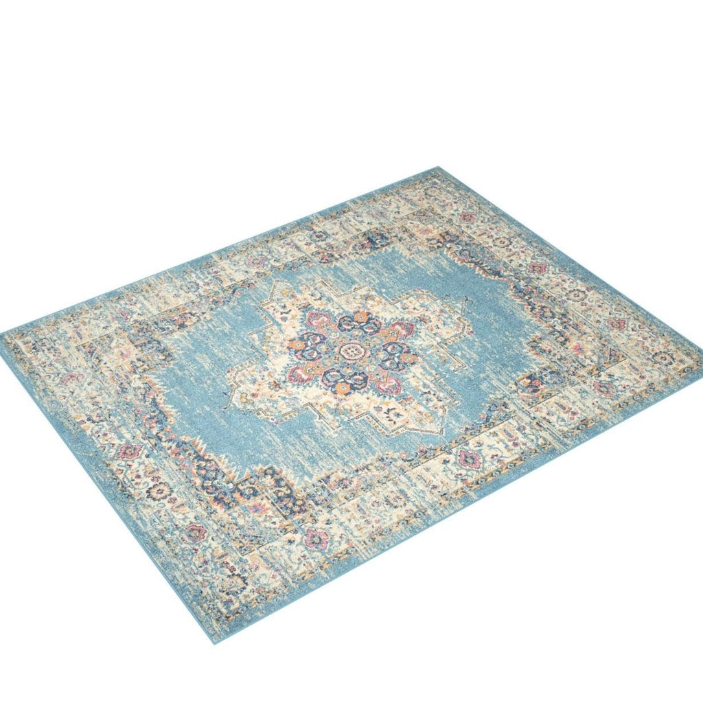 Nourison Passion Light Blue 8' X 10' Area-Rug, Boho, Traditional, Easy-Cleaning, Non Shedding, Bed Room, Living Room, Hallway (8