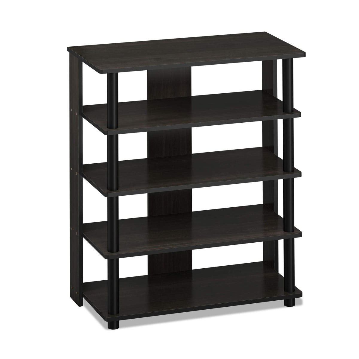 Furinno Turn-N-Tube Compact Multi Storage Shoe Rack, 35.2&quot;W 3-Tier, Espresso/Black