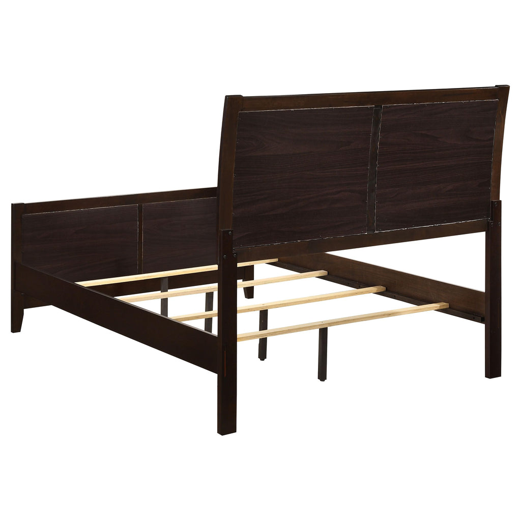 Coaster Home Furnishings Carlton Contemporary Leatherette Upholstered Queen Size Panel Bed Frame 51-inch Headboard Cappuccino 202091Q
