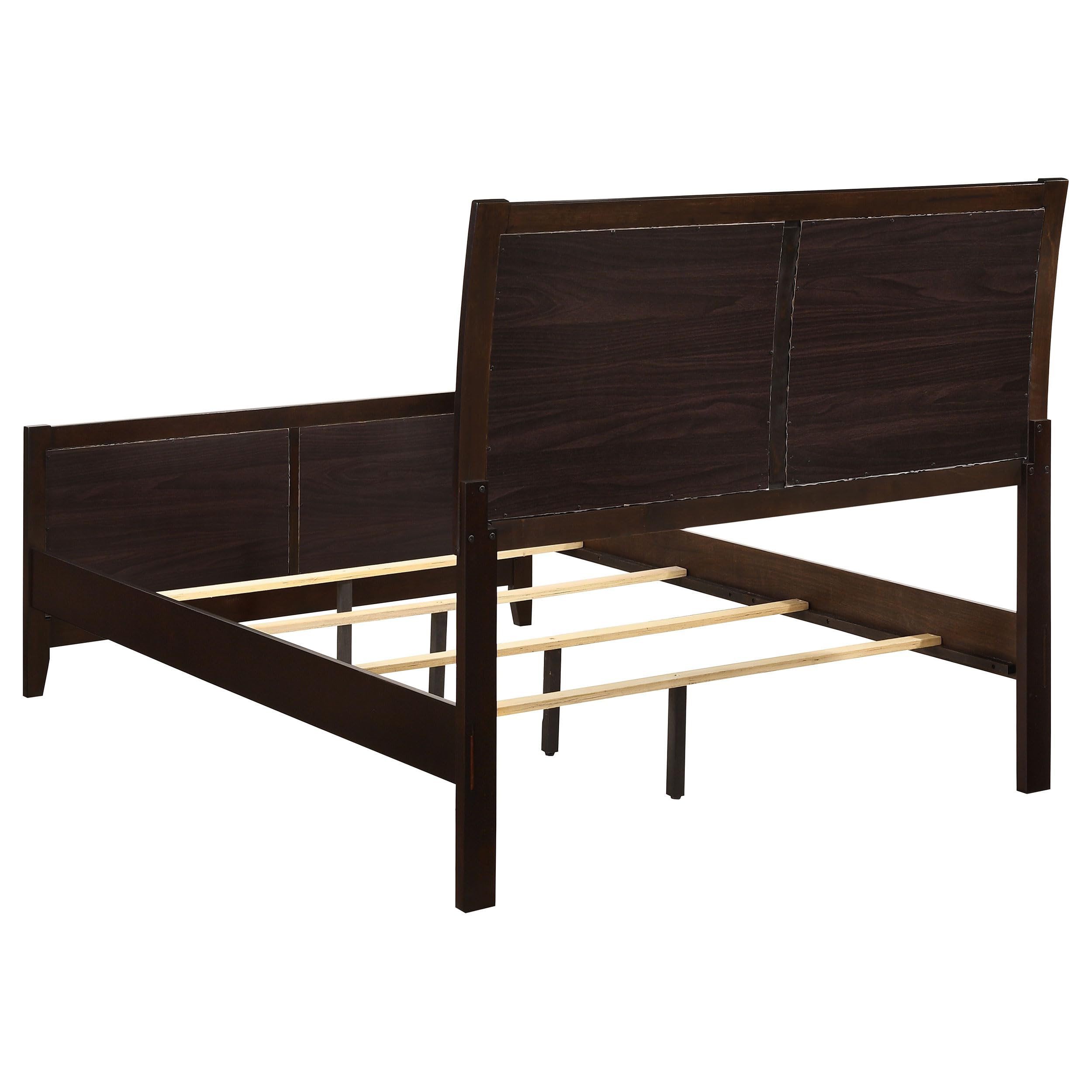 Coaster Home Furnishings Carlton Contemporary Leatherette Upholstered California King Size Panel Bed Frame 51-inch Headboard Cappuccino 202091KW