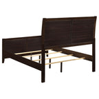 Coaster Home Furnishings Carlton Contemporary 4-Piece Bedroom Set Leatherette Upholstered Queen Size Panel Bed Frame 51-inch Headboard Cappuccino 202091Q-S4
