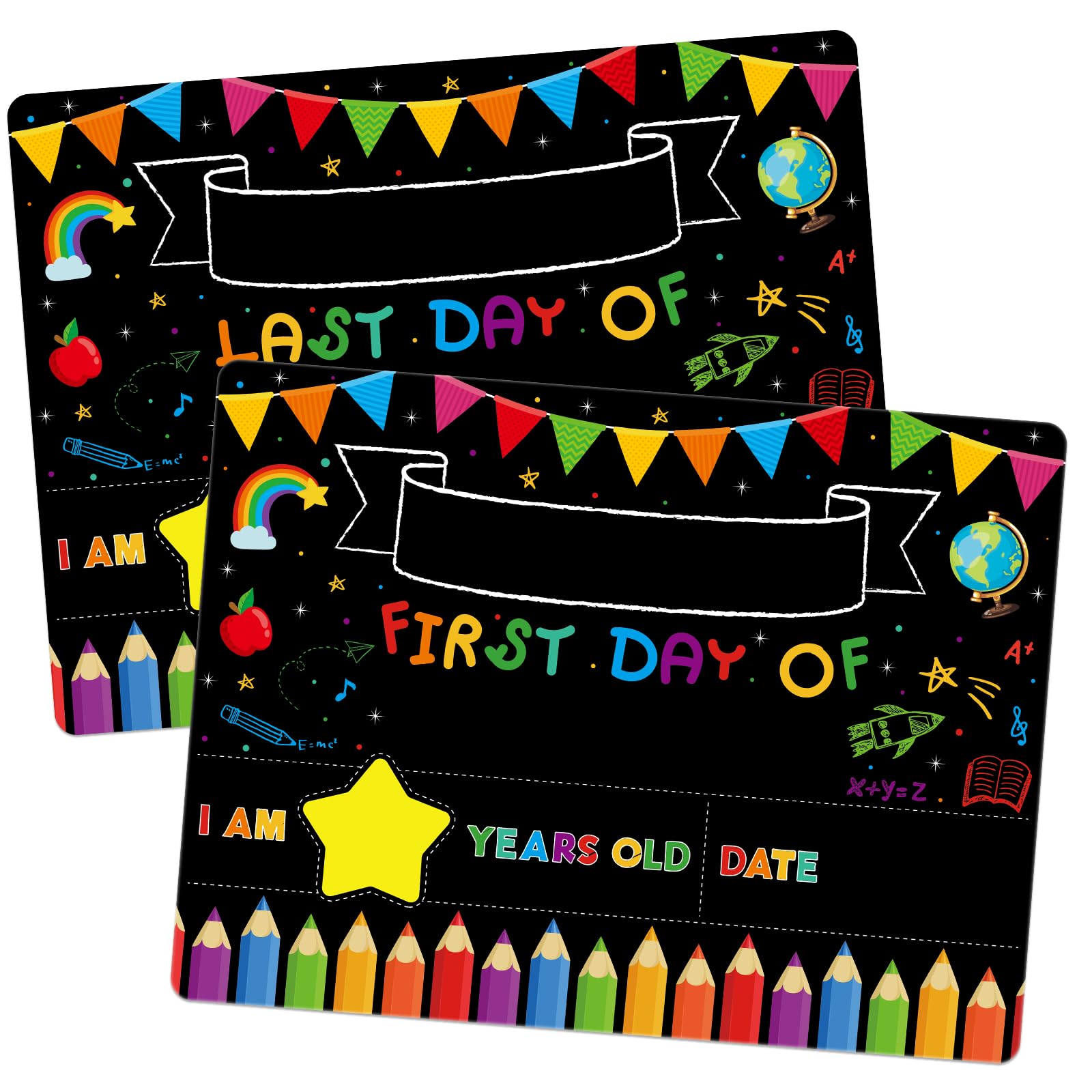 Waahome First And Last Day Of School Board 9'X12' Double Sided Back To School Sign My 1St Day Of Kindergarten Preschool Chalkb