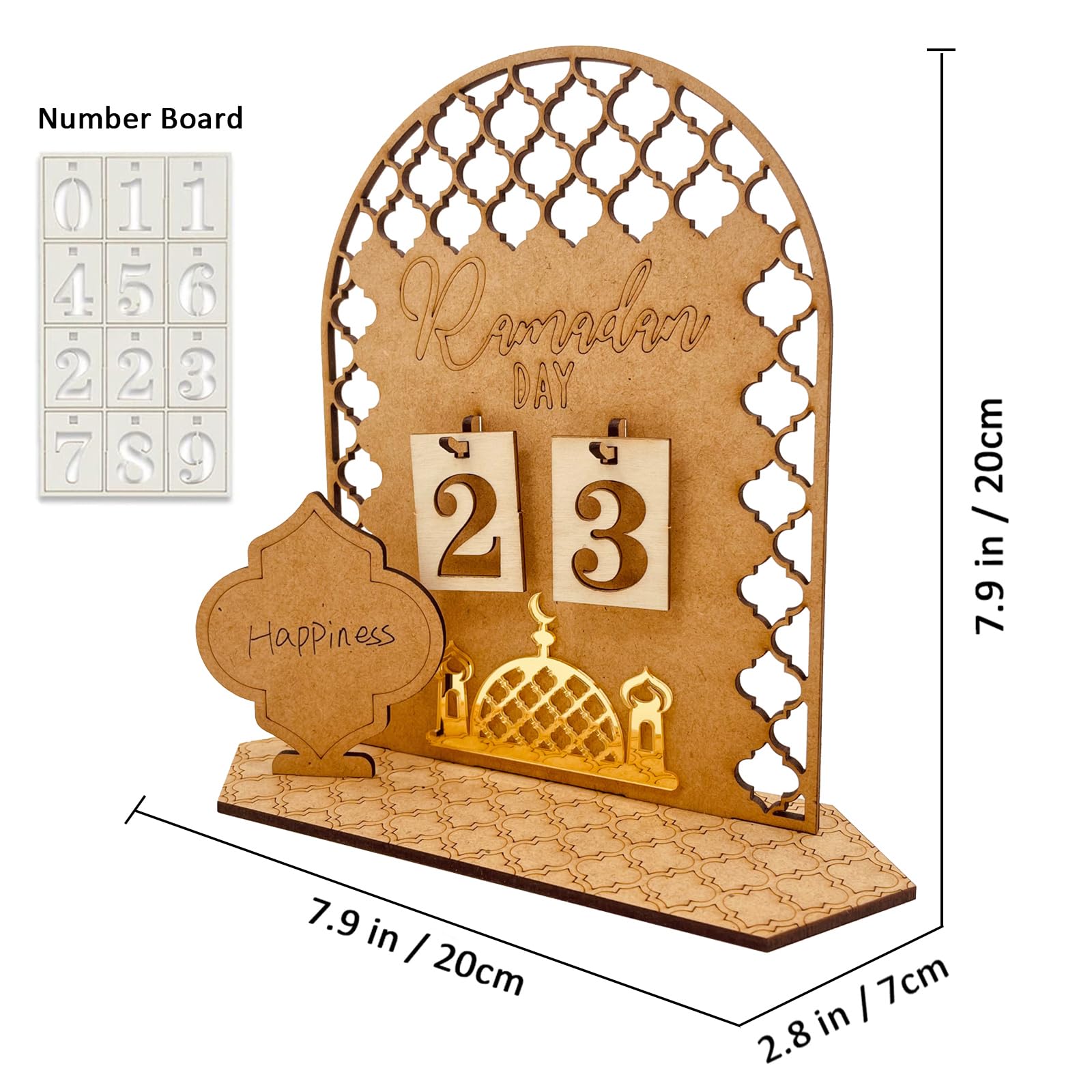 Ramadan Advent Calendar Eid Mubarak Wooden Countdown Calendars Tracker Date Gift For Kids Arabic Muslim Islamic Holiday Table Ho