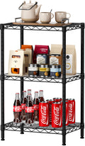 SINGAYE 3 Small Shelves Storage Shelf Wire Shelving Unit Metal Shelf Adjustable Organizers Storage Shelving with Wheels for Bath