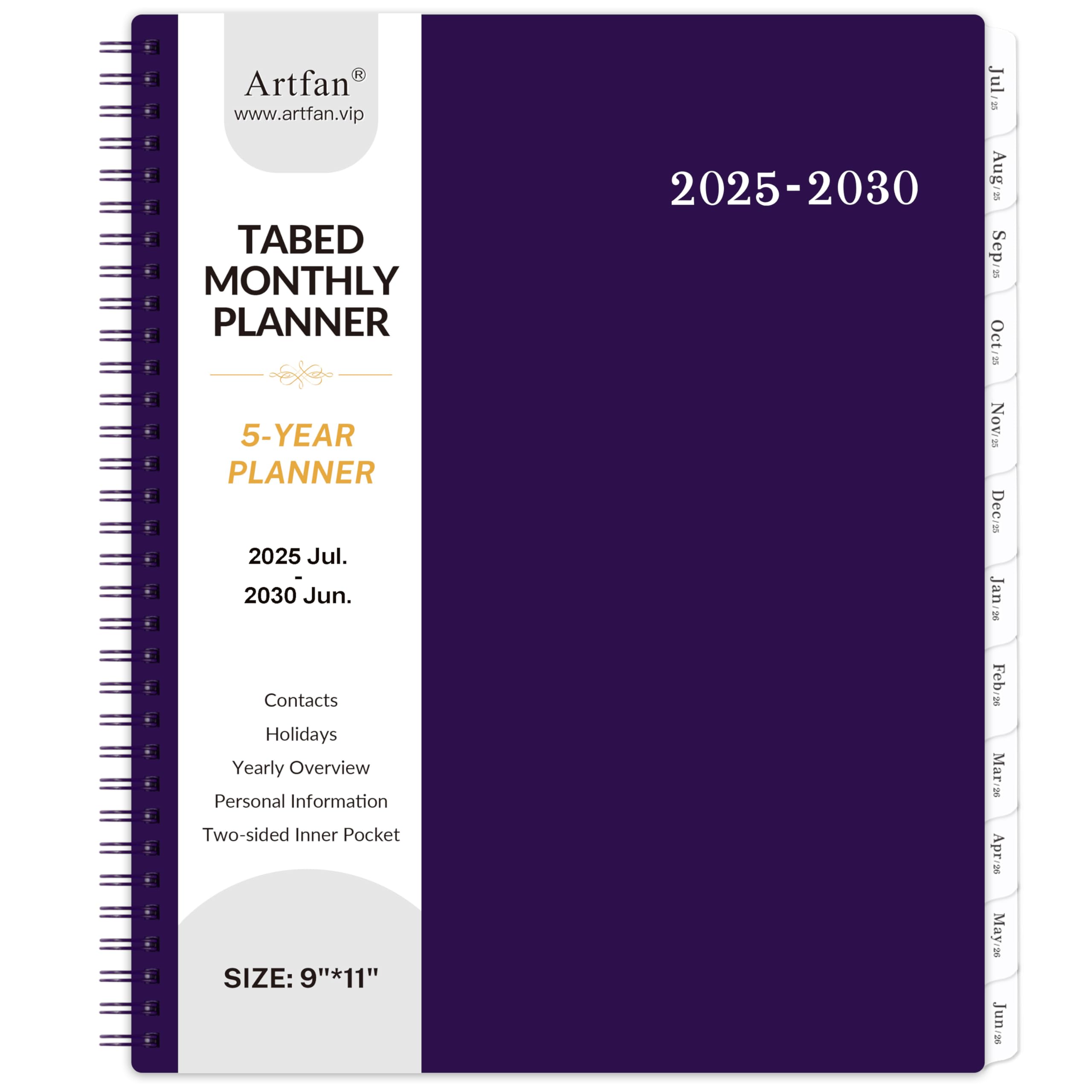 2025-2030 Monthly Planner/Monthly Calendar - 5 Year Monthly Planner From Jul. 2025 - Jun. 2030, 60 Monthly Planner, 9 ' X 11 '