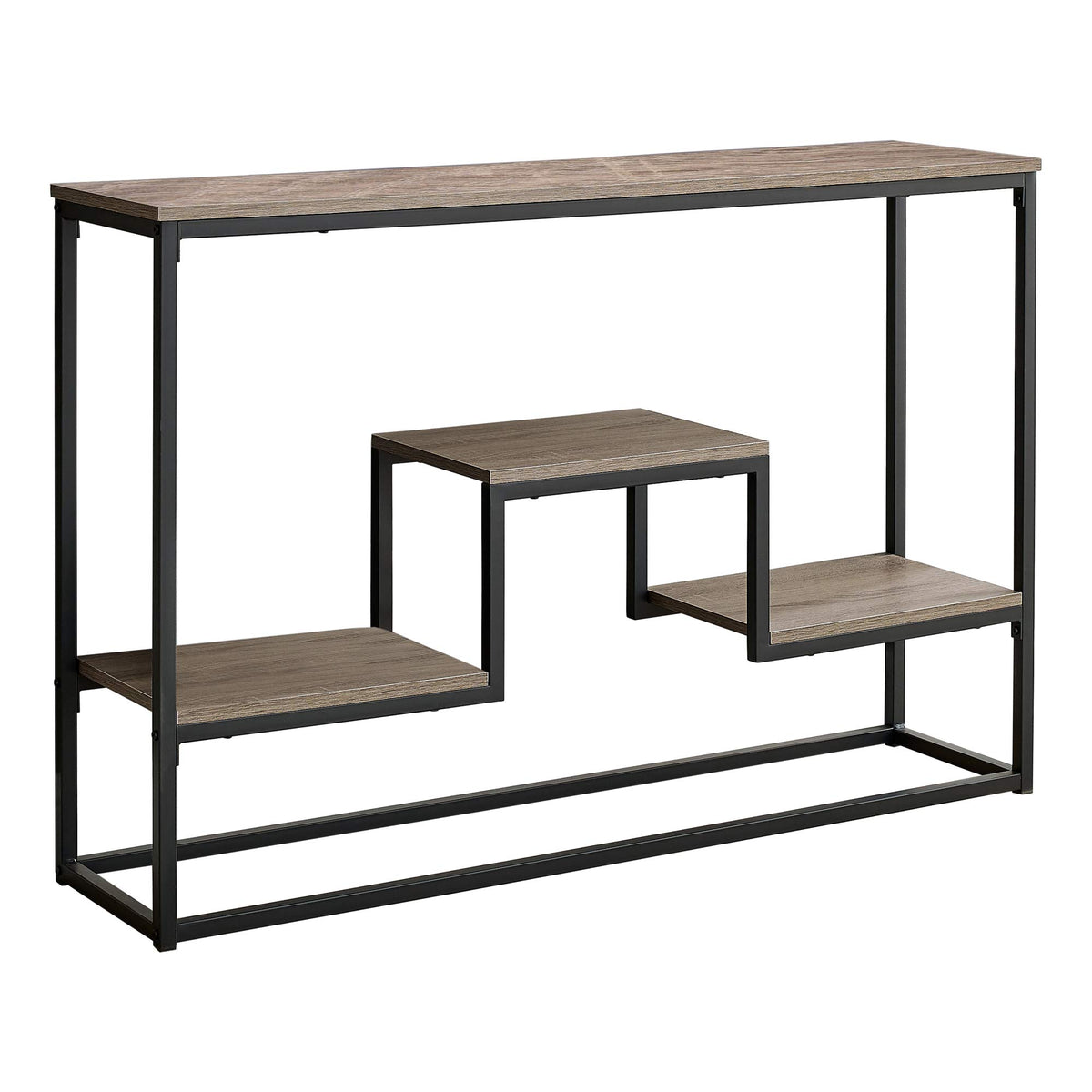 HomeRoots 48' Taupe and Black Frame Console Table with Storage