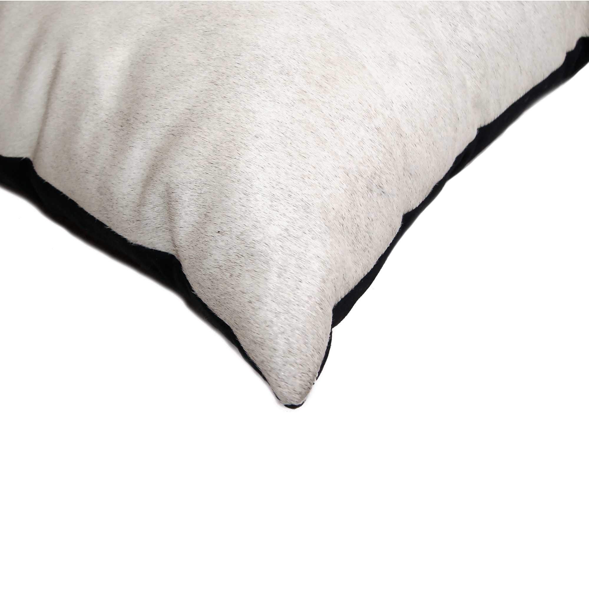 HomeRoots Cowhide, Microsuede, Polyfill 18' x 18' x 5' Off White Cowhide Pillow 2 Pack