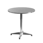 Flash Furniture 27.5'' Round Aluminum Indoor-Outdoor Table Set With 2 Black Rattan Chairs