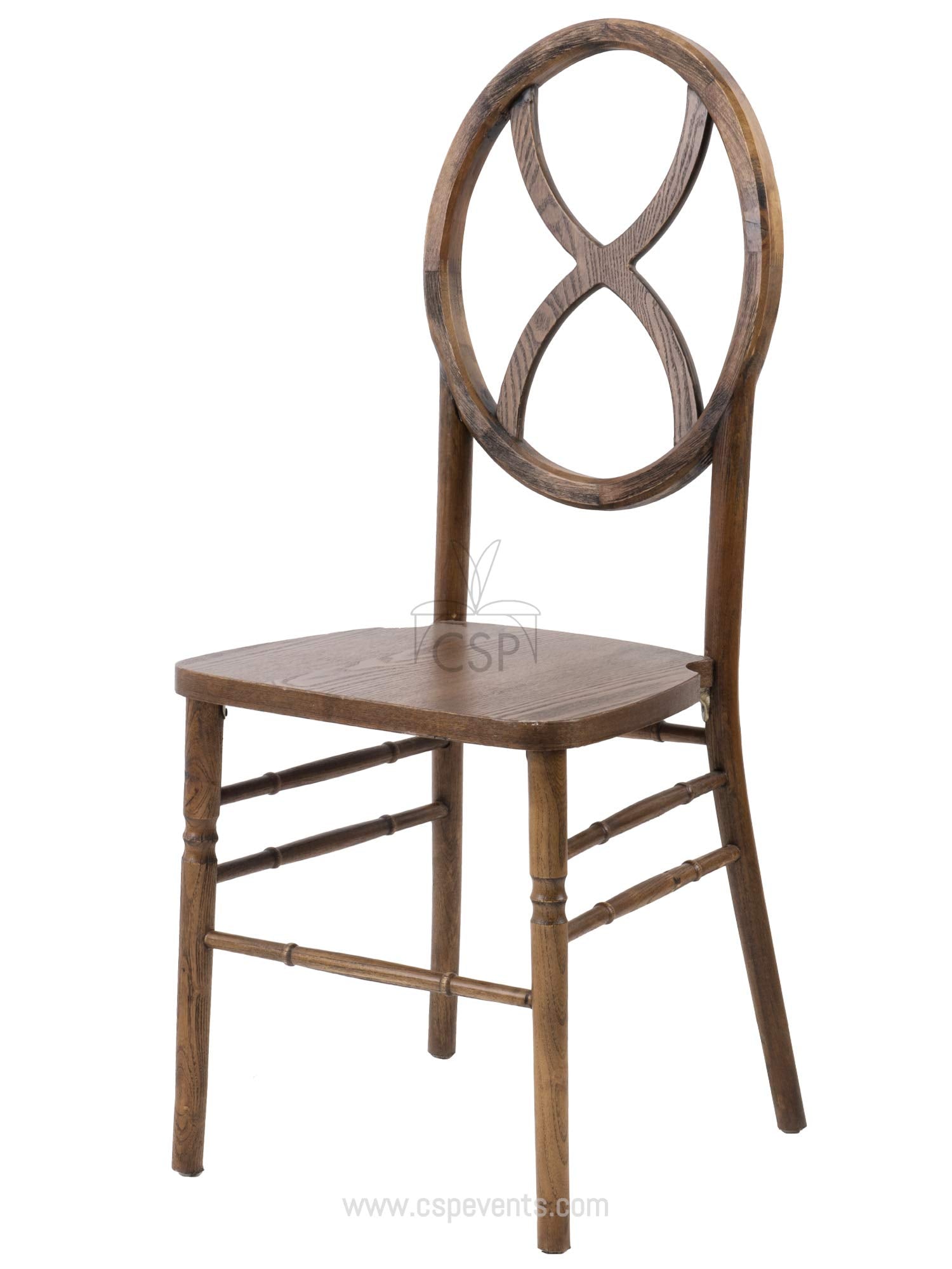 Commercial Seating Products Sandglass Dark Walnut Wood Chairs, 1-Pack