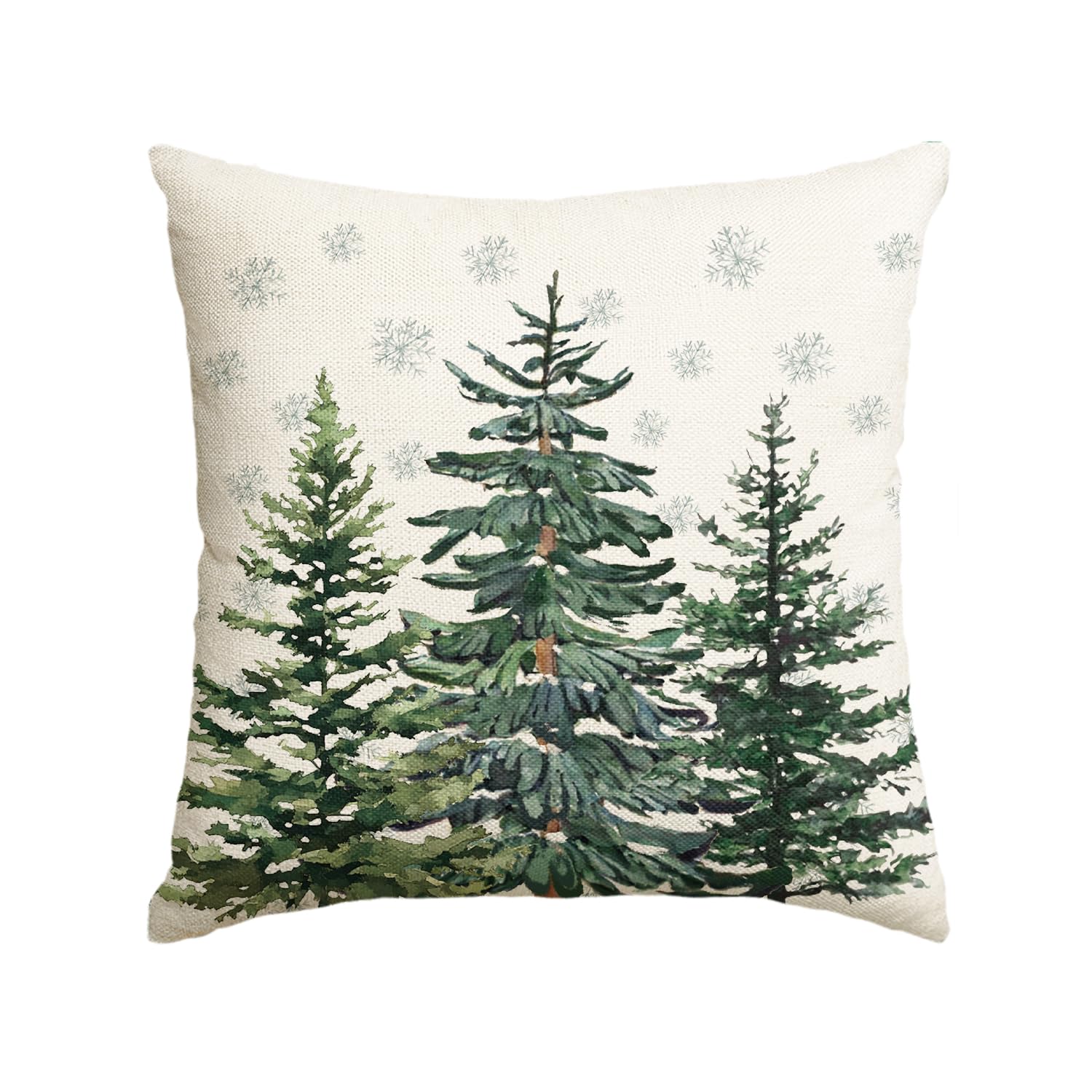 Avoin Colorlife Christmas Trees Snowflake Throw Pillow Cover, 20 X 20 Inch Winter Holiday Cushion Case Decoration For Sofa Couch