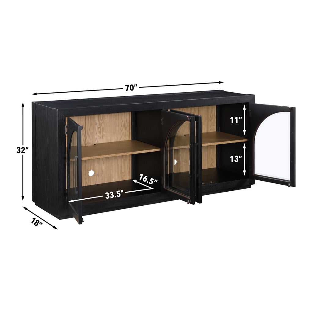 Steve Silver Company Magnolia Black Server Cabinet, Ebony